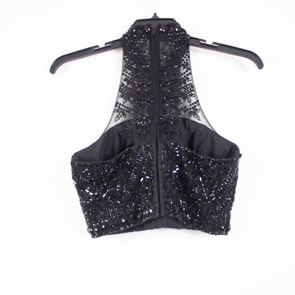Crystal Beaded High Neck Glam Embellished Corset Top - Picture 5 of 8